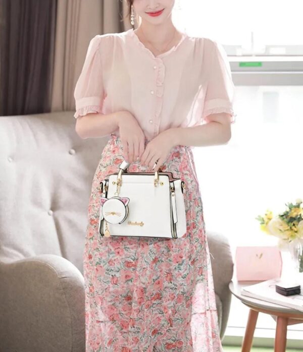 Bolsa Para Mujer Elegante/Juvenil Gato-beige - Imagen 7