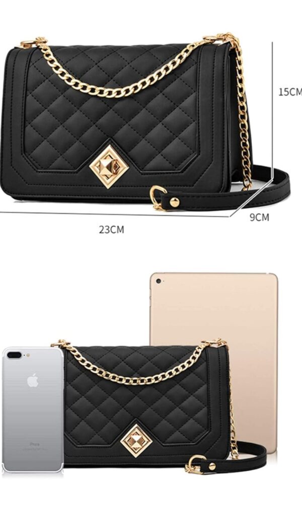 Bolsa Elegante/Juvenil Diamante Para Mujer Negro|Gris/Azulado|Unicornio/colores - Imagen 10