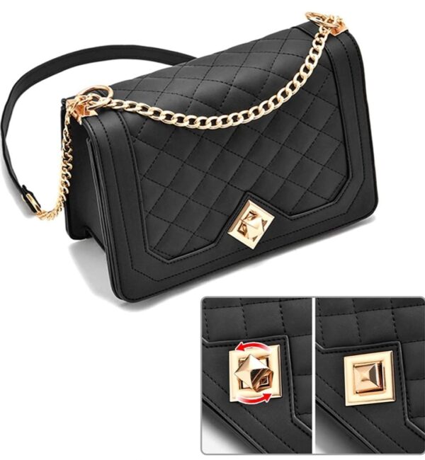 Bolsa Elegante/Juvenil Diamante Para Mujer Negro|Gris/Azulado|Unicornio/colores - Imagen 15