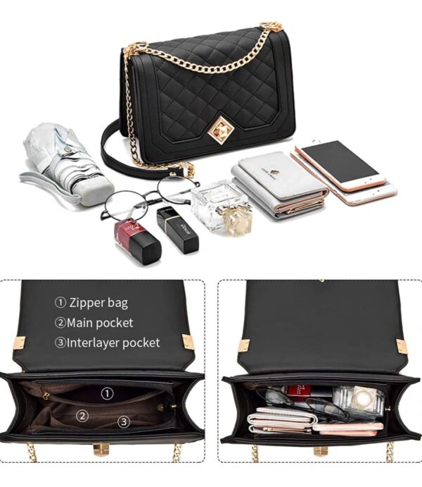 Bolsa Elegante/Juvenil Diamante Para Mujer Negro|Gris/Azulado|Unicornio/colores - Imagen 12