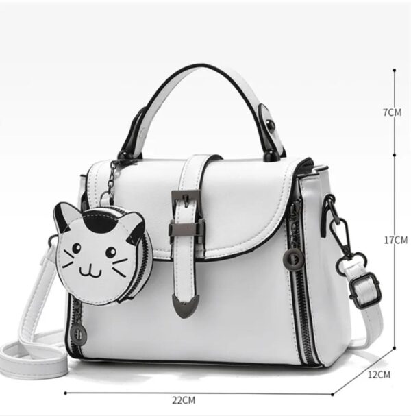 Bolsa Elegante/Juvenil  Gato Verde Para Mujer - Imagen 10