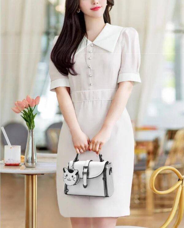 Bolsa Elegante/Juvenil  Gato Verde Para Mujer - Imagen 13