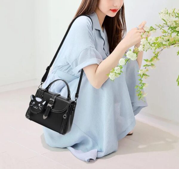 Bolsa Elegante/Juvenil  Gato Verde Para Mujer - Imagen 19