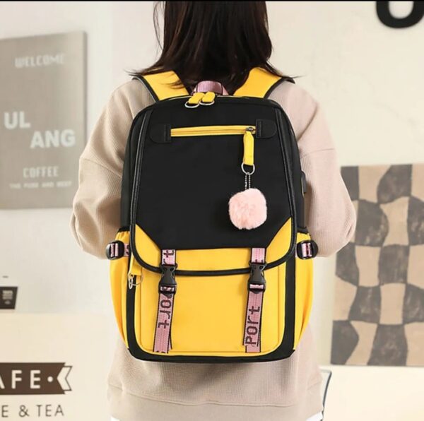Mochila Escolar/Casual/Viaje Mujer/Hombre - Niña/Niño Azul-Negro-Rosa - Imagen 5