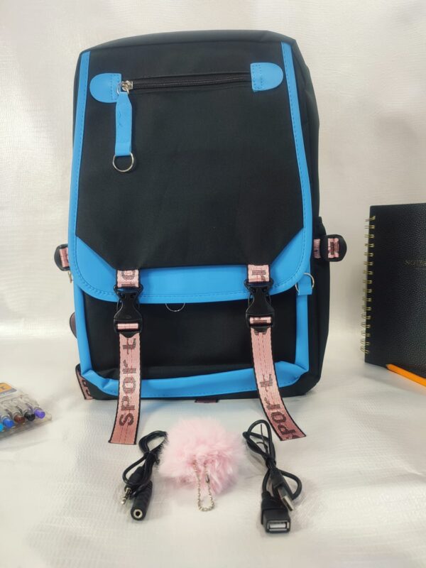 Mochila Escolar/Casual/Viaje Mujer/Hombre - Niña/Niño Azul-Negro-Rosa - Imagen 7