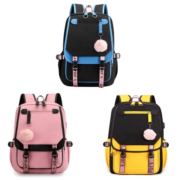 Mochila Escolar/Casual/Viaje Mujer/Hombre - Niña/Niño Azul-Negro-Rosa