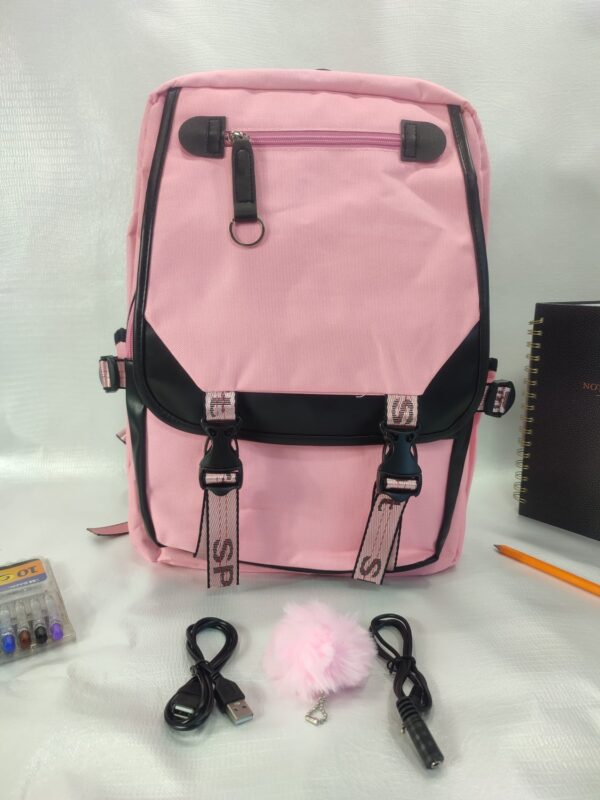 Mochila Escolar/Casual/Viaje Mujer/Hombre - Niña/Niño Azul-Negro-Rosa - Imagen 6